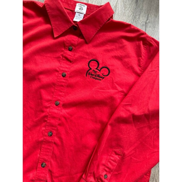 Vintage Cast Exclusive The Walt Disney Company Button Down Shirt Women’s XL Red - Picture 3 of 6